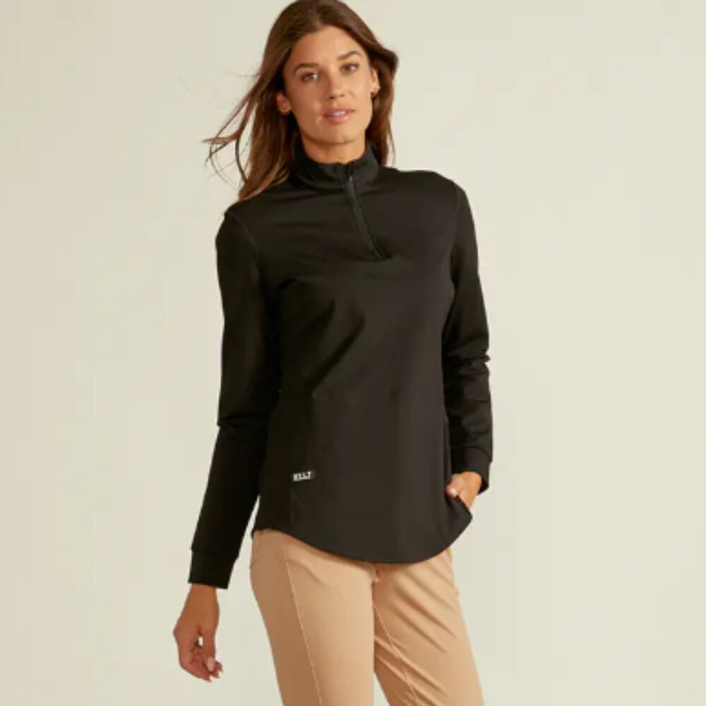 Bylt Women's Fairway Quarter Zip Golf Jacket, Black